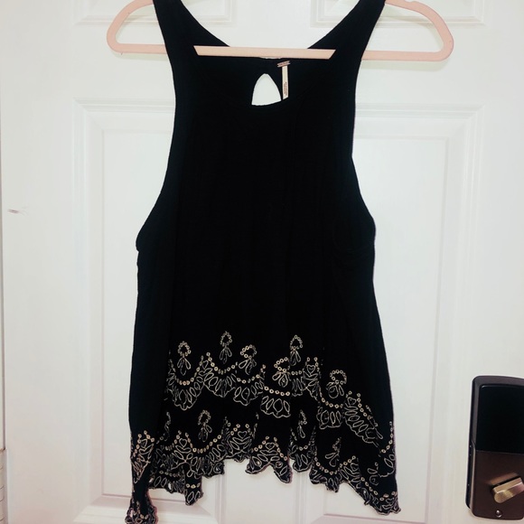 Free People TOOSALOOSA ATTINA TANK black NEW - Picture 7 of 16